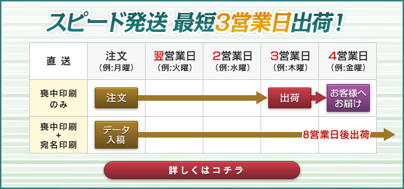 スピード発送最短3営業日出荷